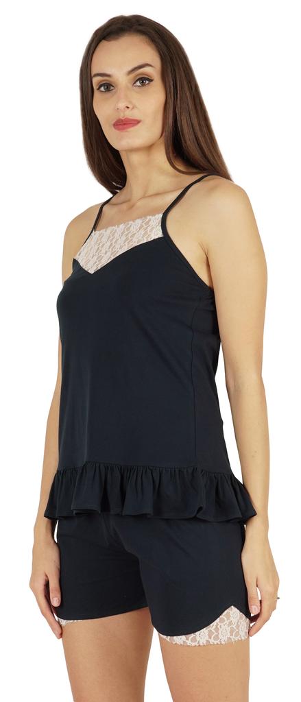 Inkmeso Lingerie Lace Cami Sleepwear Shorts Set For Women  S Spaghetti Strap Nightwear 2 Pcs