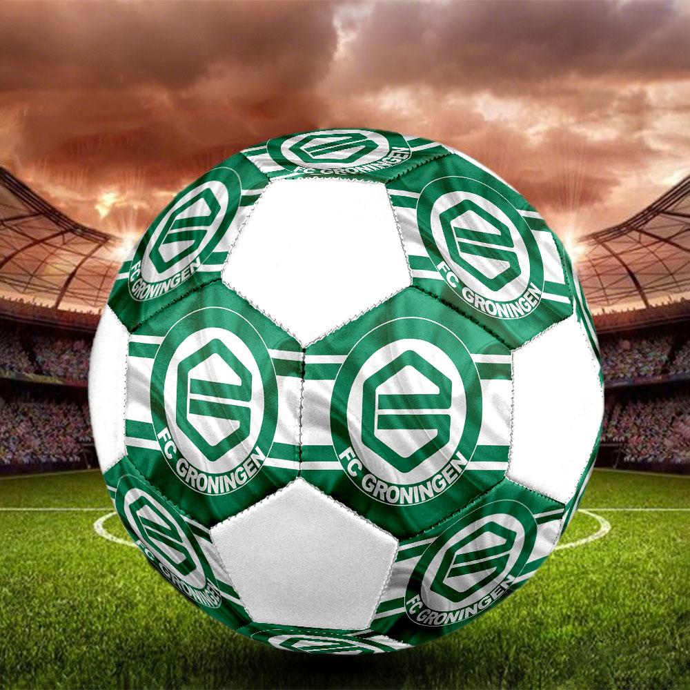 Groningen FC Size 5 Soccer Ball, Machine-Stitched PVC, Durable & High Bounce, All Ages Fit, Fan Merchandise, Matches & Outdoor Use.