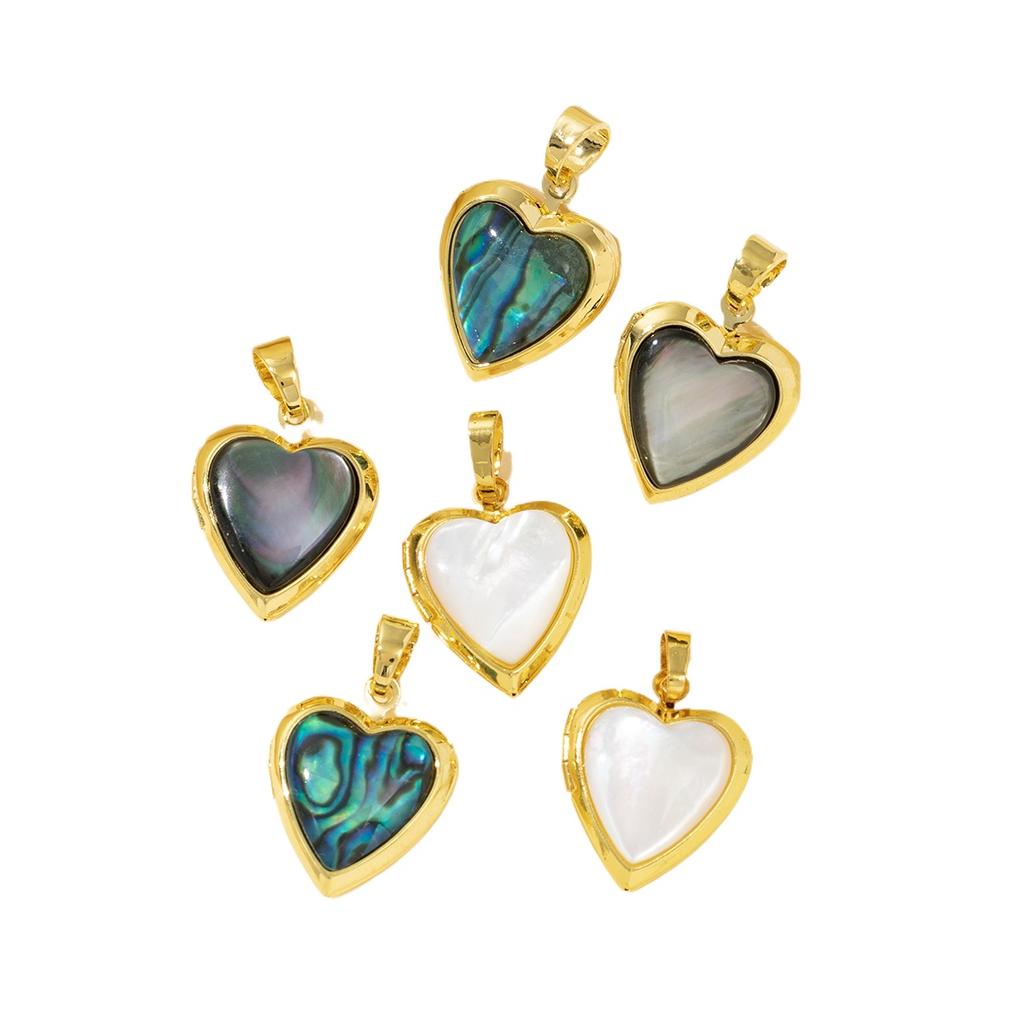 1Pc, Handmade Ocean Heart Pendant Charms - Romantic Natural Shell Jewelry for Women, Perfect Mother's Day & Wedding DIY Gifts 26×17mm