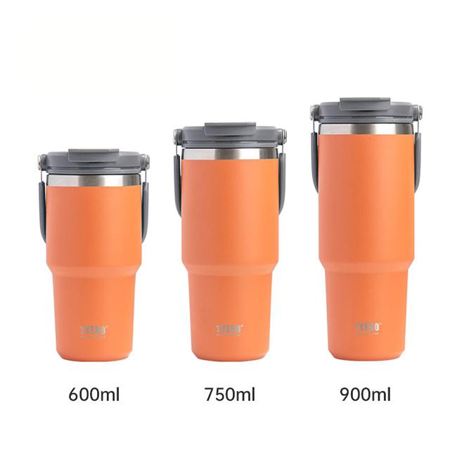 TYESO Thermal Coffee Cup Double Layer Insulation Keep Cold Car Ice Cup Large Capacity Stainless Steel Double Drink Water Bottle