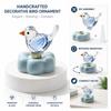 Glass Bird Ornament Rotating Base Bird Statue Gifts Glass Bird Figurine Home Office Decor
