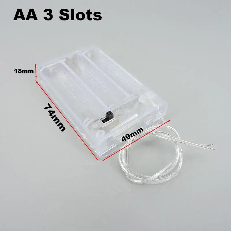 5pcs 2/3/4 Slot AA AAA Battery Holder 1.5V/3V/4.5V/6V AA Battery Box with Leads Wires ON/Off Switch Screw Cap Case Back Cover