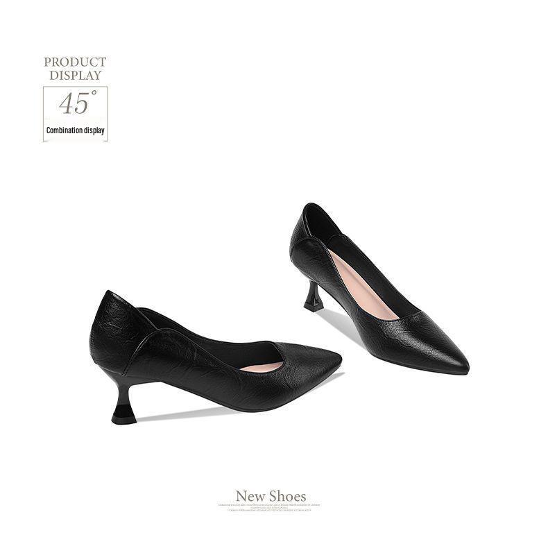 Skórzane szpilki na wysokim obcasie dla kobiet - Wygodne i profesjonalne buty na wiosnę/jesień