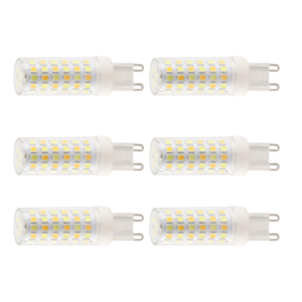 6PCS 77LED G9 Light Bulb 9W Small Ceiling Lamp Bulb 3 Light Color Wall Lamp Bulb for Home