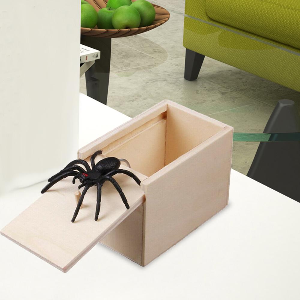 

Деревянные Шалость Spider Scare Box Скрытые в случае Trick Play Шутки Scare Box Gag