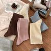 Women's Mid-calf Socks, Spring and Autumn Boneless Pile Socks, Long Socks, Drawstring, Vertical Calf Socks, Small Leather Shoes, Cotton Socks