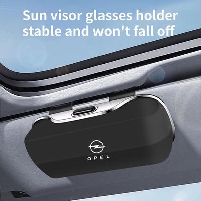 For Car Sunglasses Holder, ABS Visor Glasses Case Clip Carbon Fiber Texture Car Sun Visor Glasses Box Storage