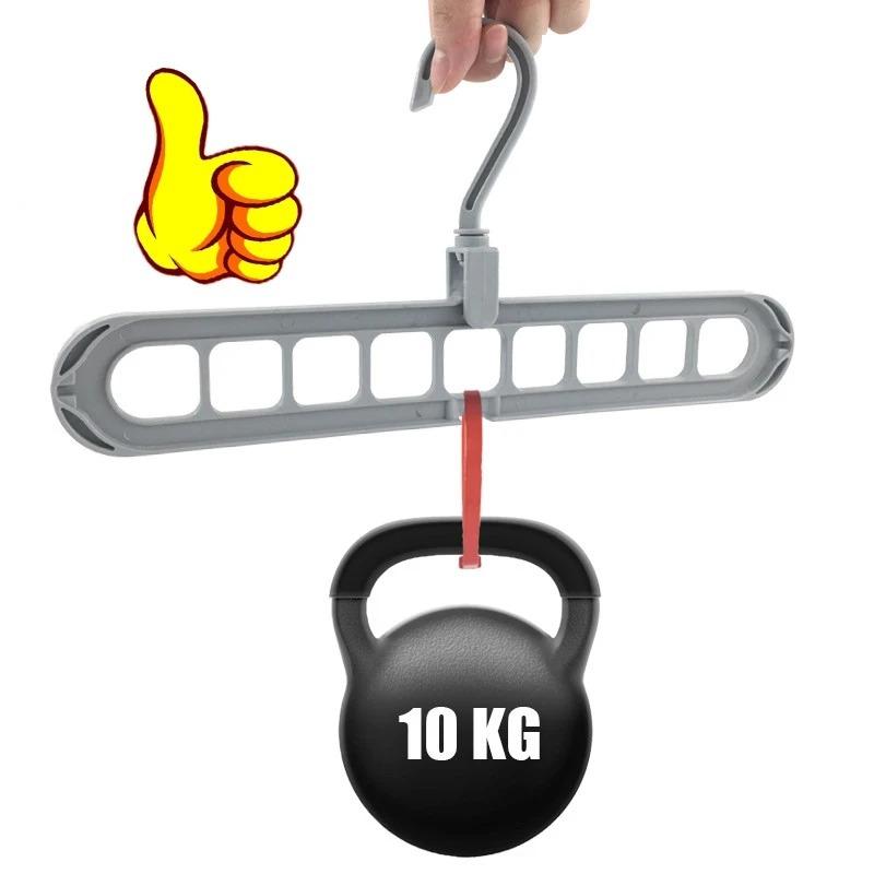 Space Saving Plastic 9 Hole Folding Hanger Organizer for Shirts Bags Storage Multifunctional Home Hotel Wardrobe Storage Tool