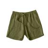 Men's Summer Cotton And Hemp Shorts Draw Rope Elastic Waist Solid Color Breathable Beach Five Minute Casual Medium Pants