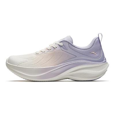 Leaf Bequeme Vielseitige Stoff Erhöhter Rückprall Low-Top Laufschuhe Damen Sneaker Weiß Lila 122445535-4