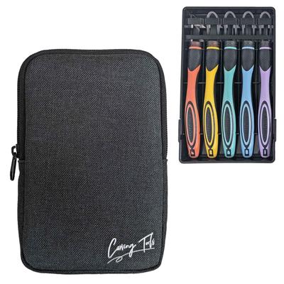 Yoshiharu D Carving Grip Chisel Set with Safety for Elementary Schools 2-Way Guard, Left-Handed