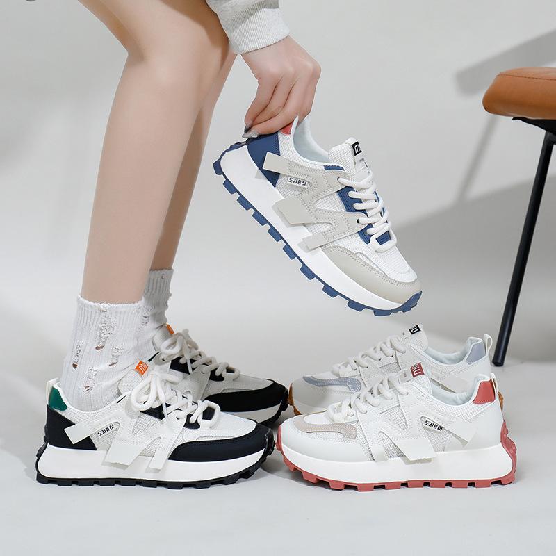 Chaussures Papa Chaussures Printemps Nouvelles pour Femmes Chaussures Tendance Étudiantes Semelle Épaisse Augmentée Baskets de Loisirs