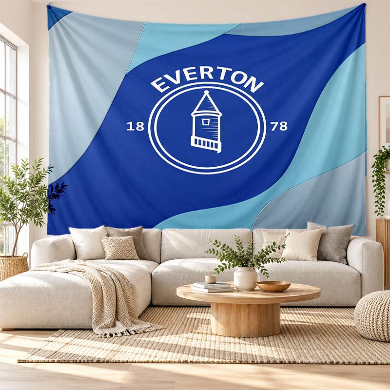 Tapeçaria de Parede de Futebol do Everton, Penduricalho de Parede em Tecido Macio, Fundo Decorativo Para Quarto Arte de Parede para Casa