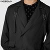 INCERUN Oversized Men Lapel Neck Long Sleeve Casual One Button Thin Blazer Coats