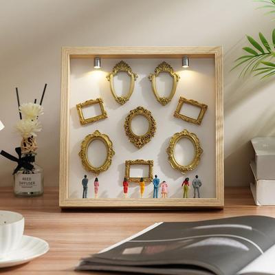 DIY Mini Museum Silhouette Box Kit - Miniature Photo Frame & Figurine Set for Custom Memory Display, Creative Shadow Box Decor