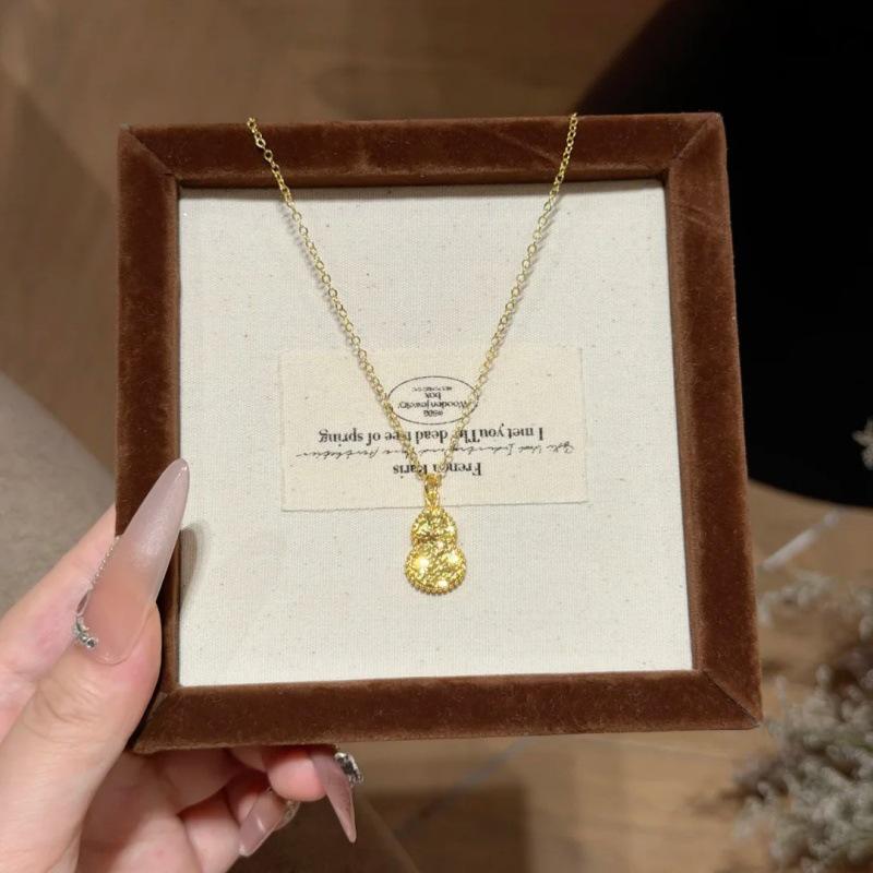 Fu Lu Hulu Sparkle Necklace - Women's Light Luxury Ancient Design Clavicle Chain