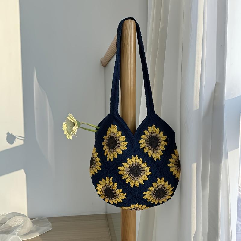 

Уникальный дизайн Универсальная сумка для пряжи Модная вязаная сумка из бабушкиных квадратов, Женская сумка на плечо, Сумка через плечо, Пляжная сумка, Предпочитаемый стиль сумки, Сумка для хранения.