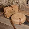 Runde Damen-Schultertasche Quadratische Stroh-Strandtaschen Korb Bali-Box Damen-Umhängetasche Rattan-Geflochtene Sommer-Handtasche Messenger-Tote