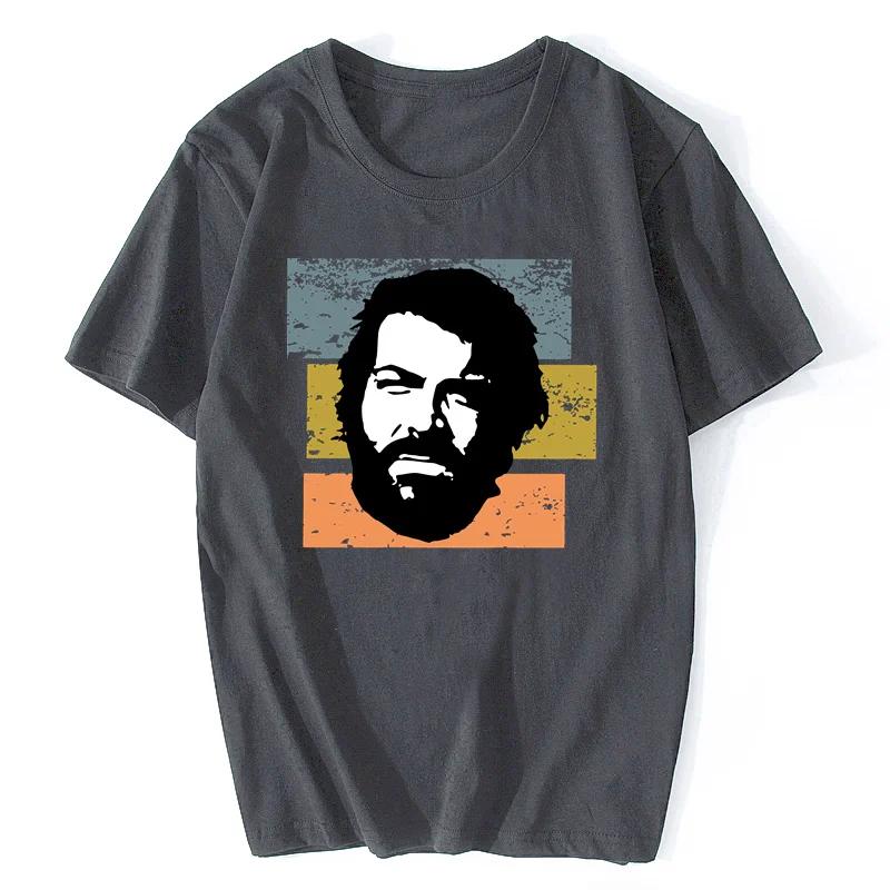 Hübsches Männliches Rerro Bud Spencer Unisex T-Shirt Kurzarm Rundhals Baumwoll-T-Shirt Terence Hill T-Shirts Sommer Harajuku Streetwear