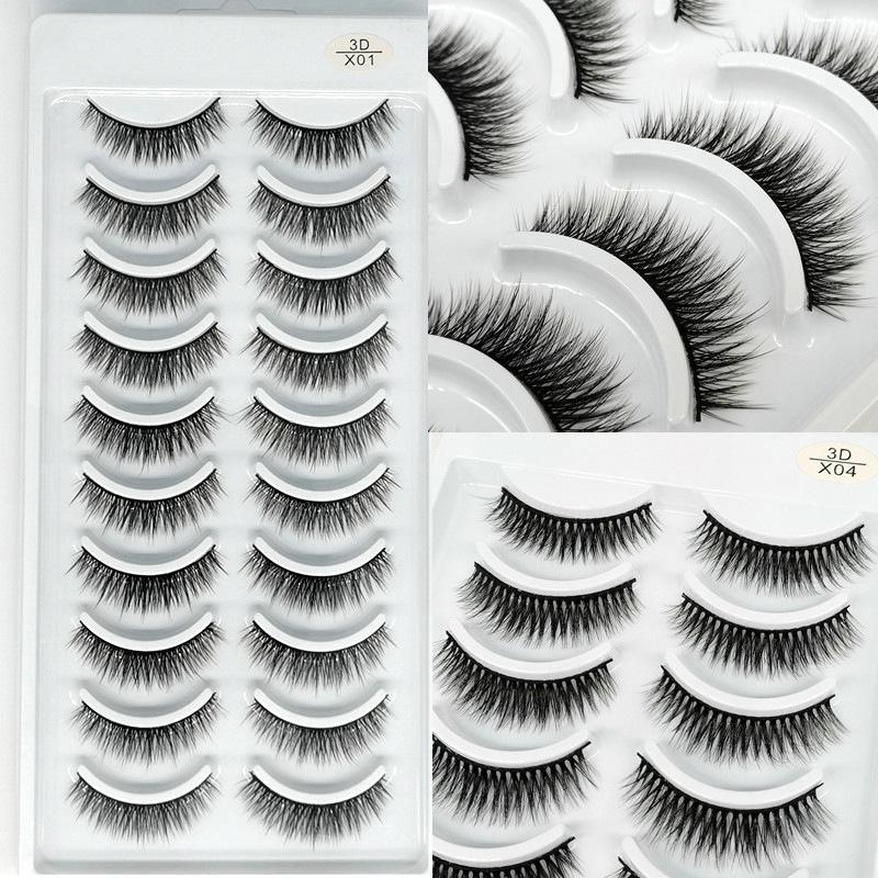 

3D False Eyelashes - 10 Pairs of Soft, Natural Curling, Multi-layered 3D Lashes