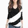 Women's Trendy Soft Batwing Long Sleeve Casual Blouse With Elegant Splicing Design