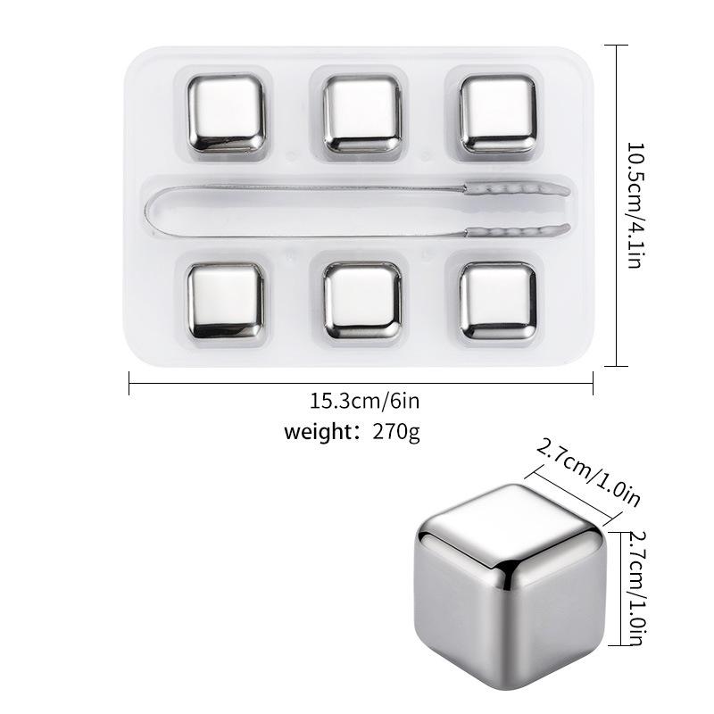 304 Stainless Steel Ice Cube Metal Ice Hockey Whisky Chilled Beer Ice Tartar Bar Wine Set YSH