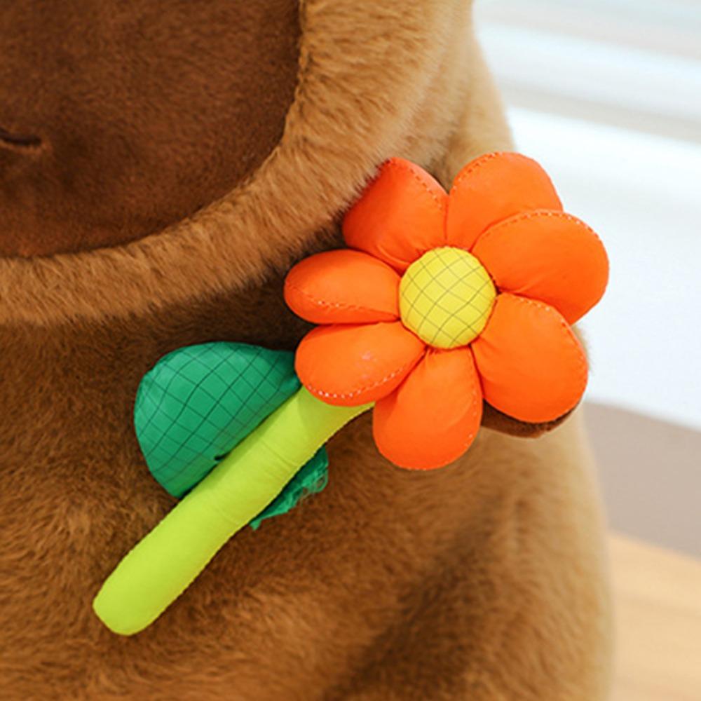 Soft Flower Capybara Plush Toy Brown Capybara Stuffed Doll Funny Capybara Plush Doll  Birthday