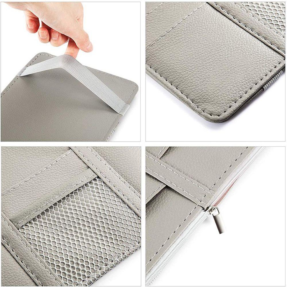 Auto Interior Accessories Car Sun Visor Organizer Sunglasses Clip Pocket Organizer Storage Pouch