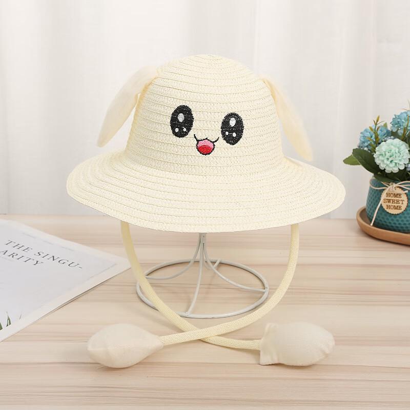 Junbie Moving Ear Bunny Straw Sun Hat