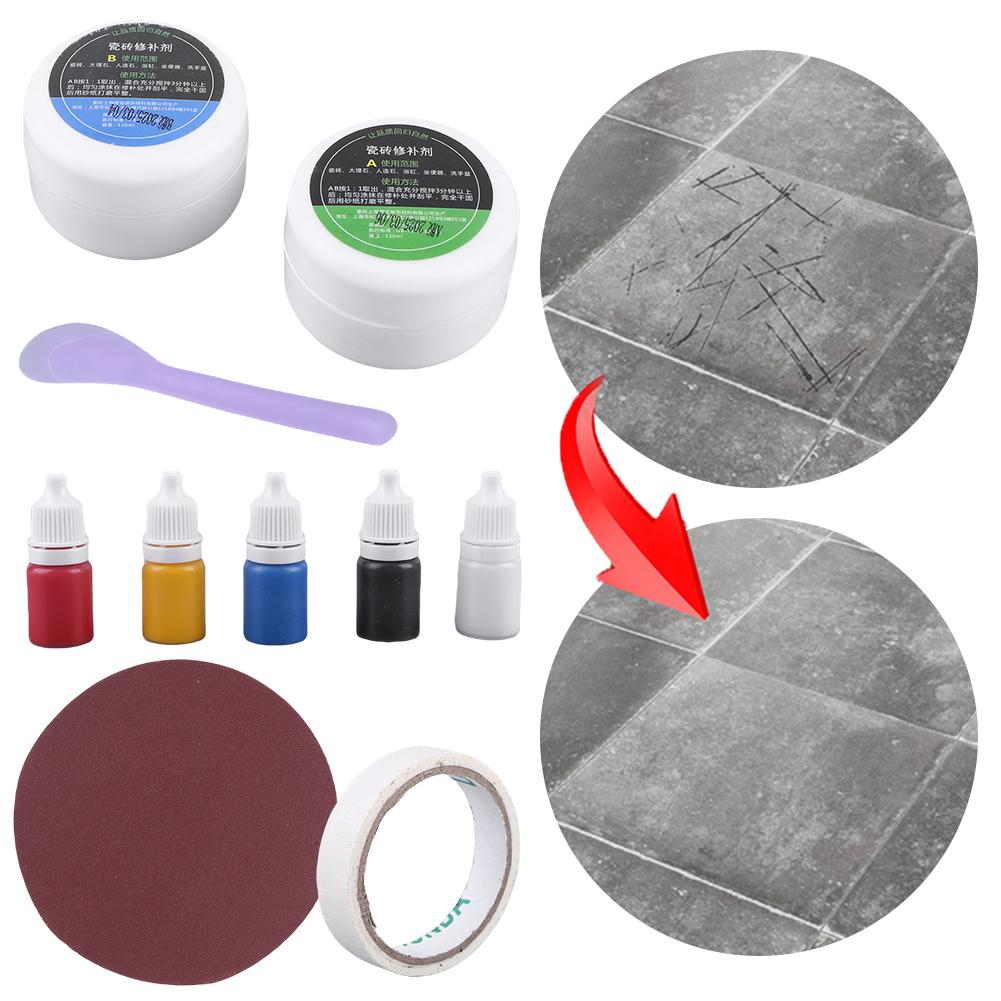 Kit di Riparazione Piastrelle Kit di Riparazione Marmo Kit di Riparazione Crepe Piastrelle Pietra Pasta di Riparazione Piastrelle Ceramiche per Crepe Buchi Scheggiature Graffi Ammaccature