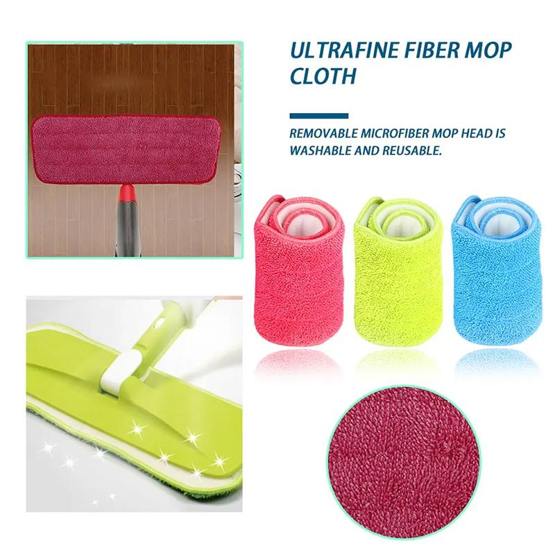 Flat Spray Replaceable Mop Cloth Microfiber Sprayer Mop Pad Wet And Dry Dual-Use Mop Washable Mop Cloth Trapezoidal Spray Mop