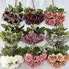 Multicolor Carnation Artificial Flower Silk Petal 9 Heads Simulation Plants Desktop Ornament Floral Arrangement