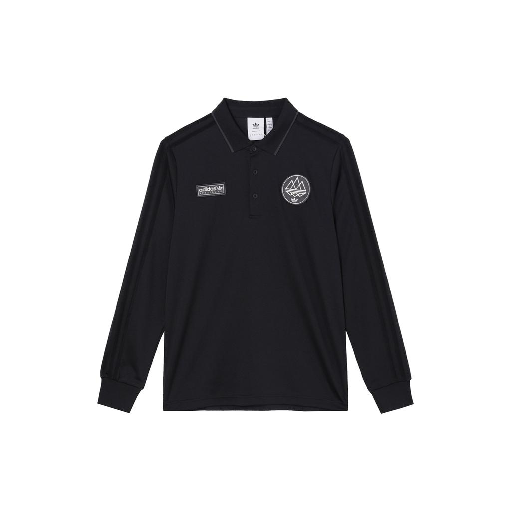 Adidas Speciální FC Polo s dlouhým rukávem Utility Black Pánské topy Šedé JE6081