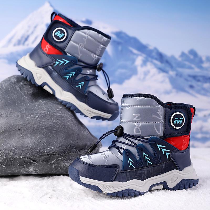 Winter Children's Warm Snow Boots Boys' Winter Thick Cotton Shoes Girls' Waterproof Non-Slip Children's Boots