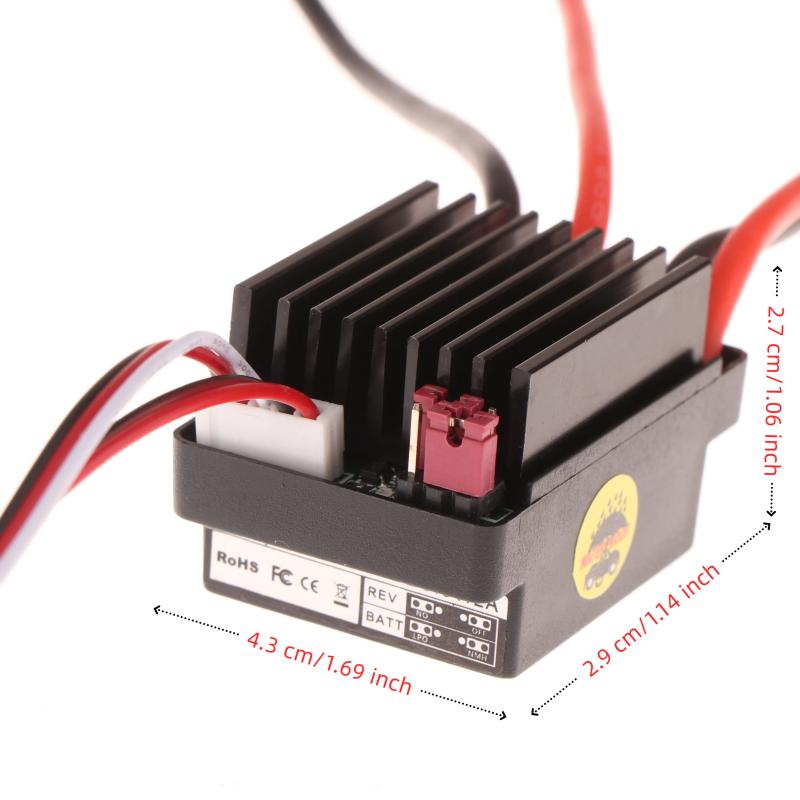 5V/2A Bec 320A 2-3S Su Geçirmez Fırçalı Esc Elektrikli Hız Kontrolcüsü 1 İçin Uygun:10 Ölçekli Uzaktan Kumandalı Araba Tekne