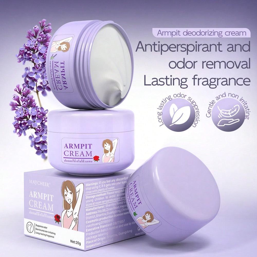 Long-Lasting Underarm Deodorant Balm Rose Aloe Vera Lavender Fresh Scent Odor Suppression Anti-Sweat Fast Drying Refreshing for Sports Dates Offices