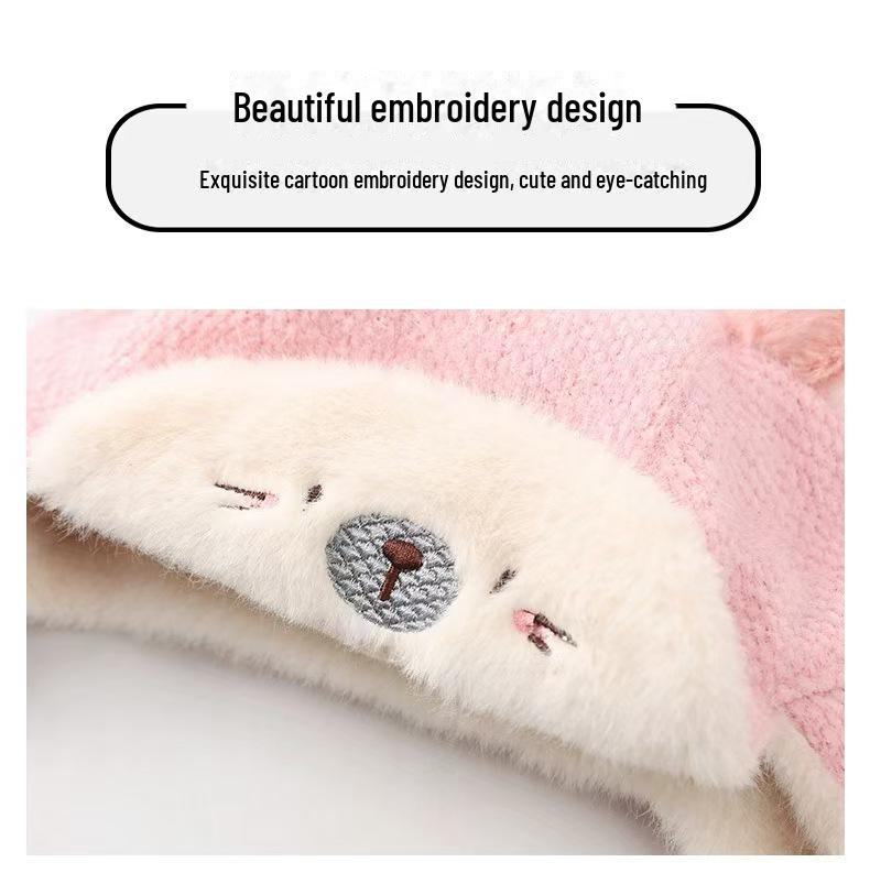 Bezaubernde Samt-Ohrenklappen-Wintermütze für Babys – Dick, warm und im niedlichen Lei Feng-Stil für Jungen und Mädchen