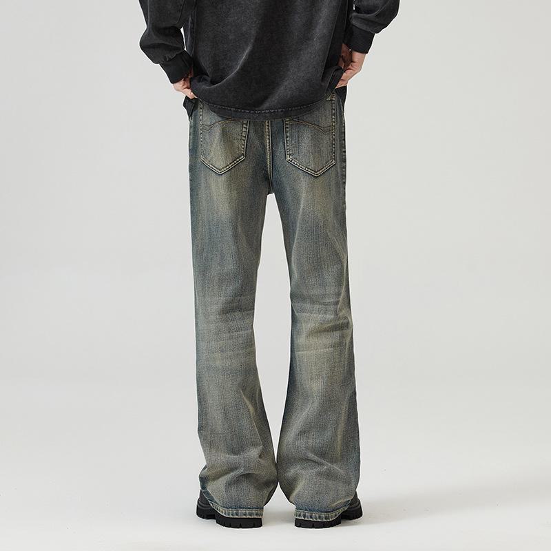 Xxbro Herren Amerikanische High Street Gewaschene Bambus-Baumwolle Schlaghose mit weitem Bein