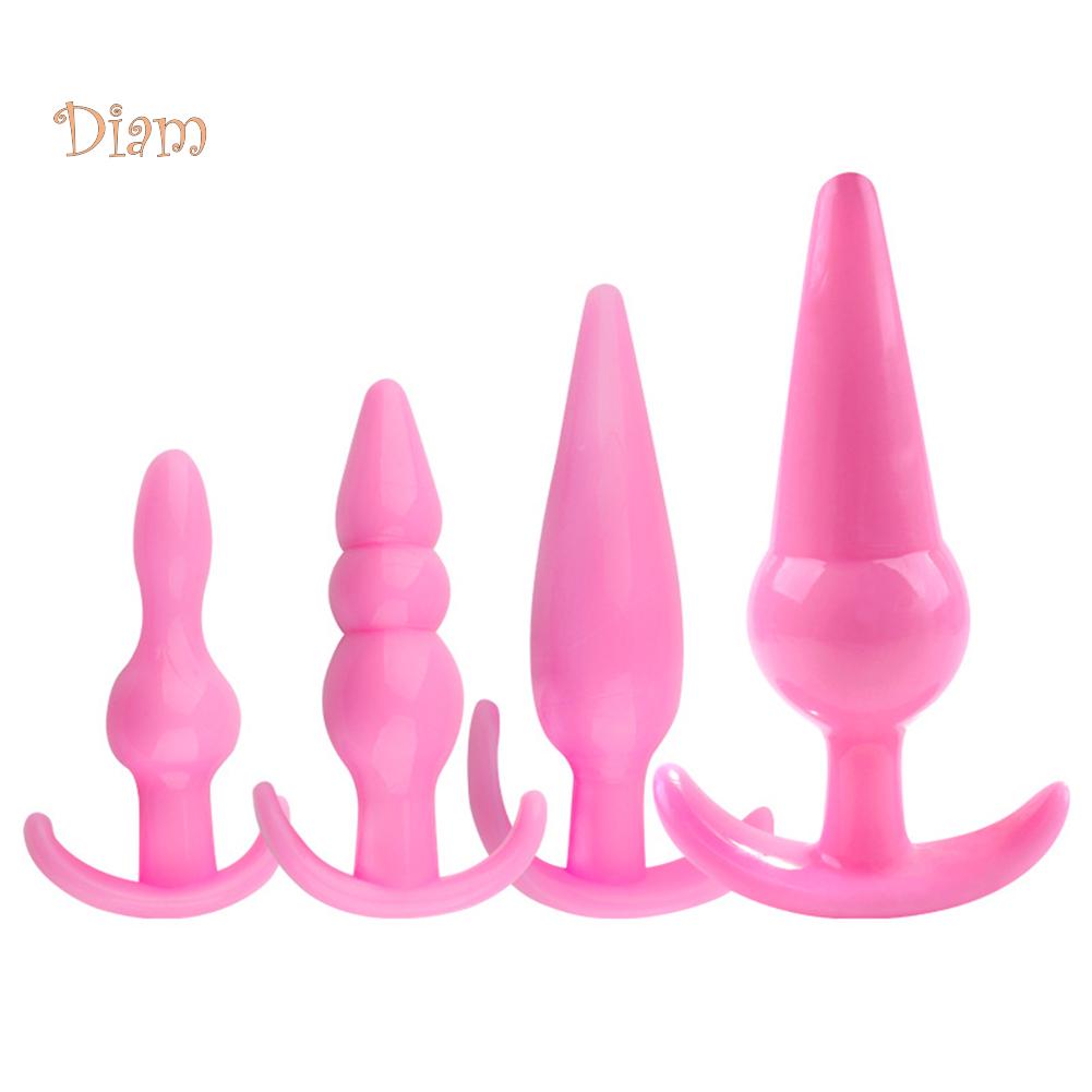 lollipops 4Pcs T-Bar Base Butt Anal Plug Massager Couple Flirting Masturbation Sex Toy