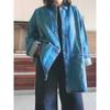 Foreign Trade Original Order Tail Goods Spring and Autumn Retro Blue Loose Plus Size Mid-Length Denim Coat