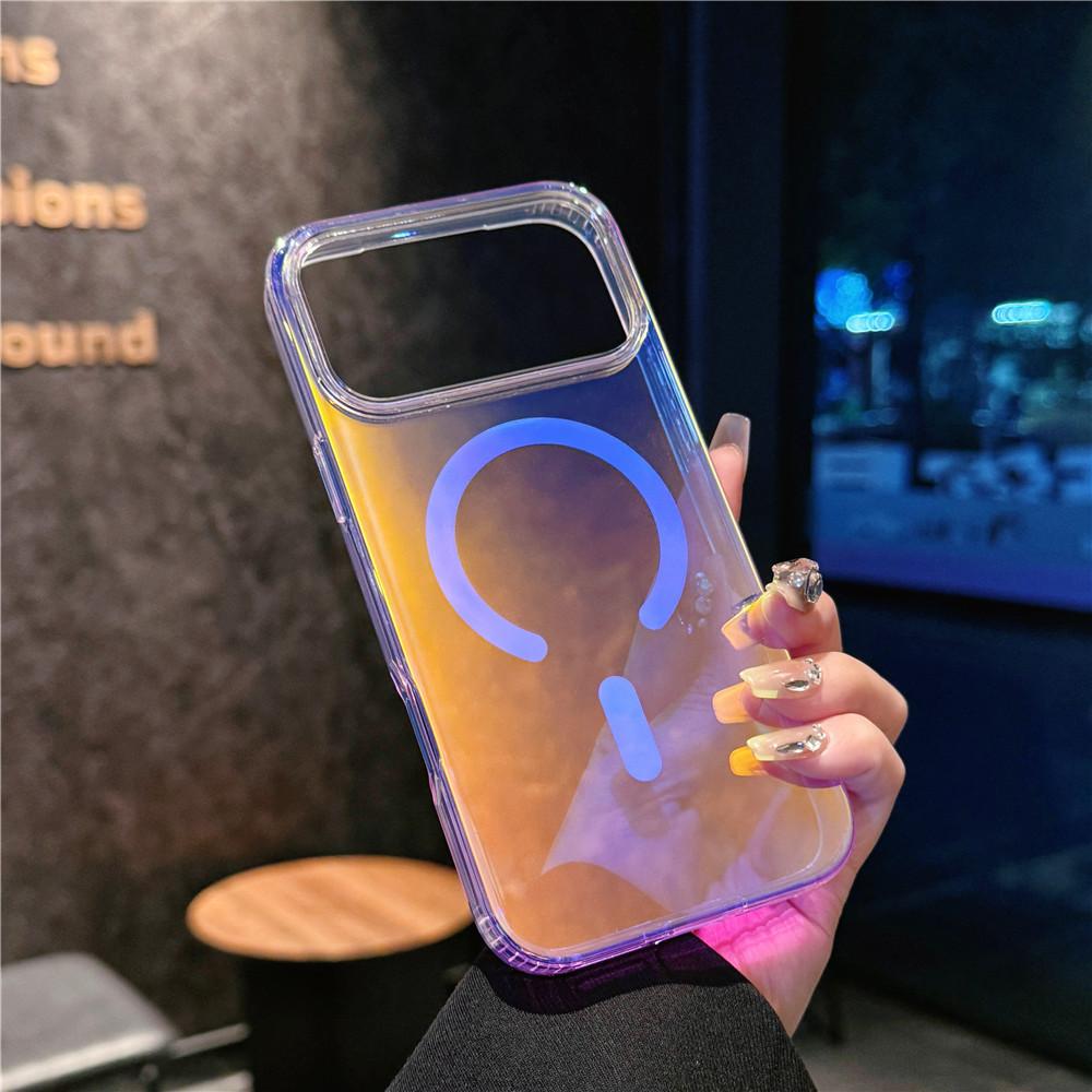 Suitable for iPhone 17 phone case, Apple 17 Promax laser gradient 17Air colorful chameleon magnetic suction case