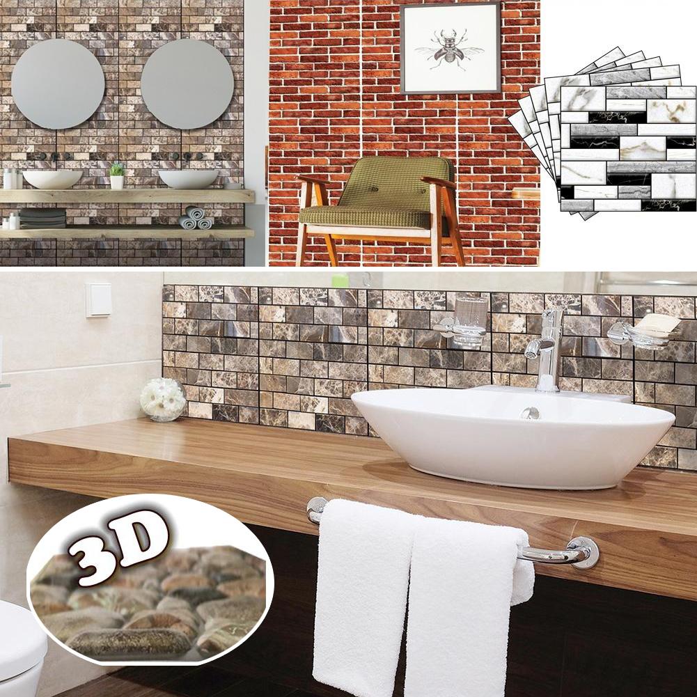 30x30CM Kitchen Touch Feel 3D Texture 4MM Thickness Wall Paper Tile Sticker Decal Home Decoration