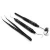 3pcs/Set Dental Mouth Mirror Tweezers Curve Probe Kit Dental Stainless Steel Instrument For Dentistry Oral cleaning Tools