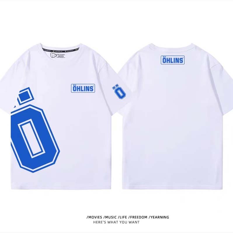 

Fashion Cotton OHLINS Motorcycle Shock Absorber Modified T-shirt Clothes Casual Trendy Brand Men Women Car Club Short Sleeves M