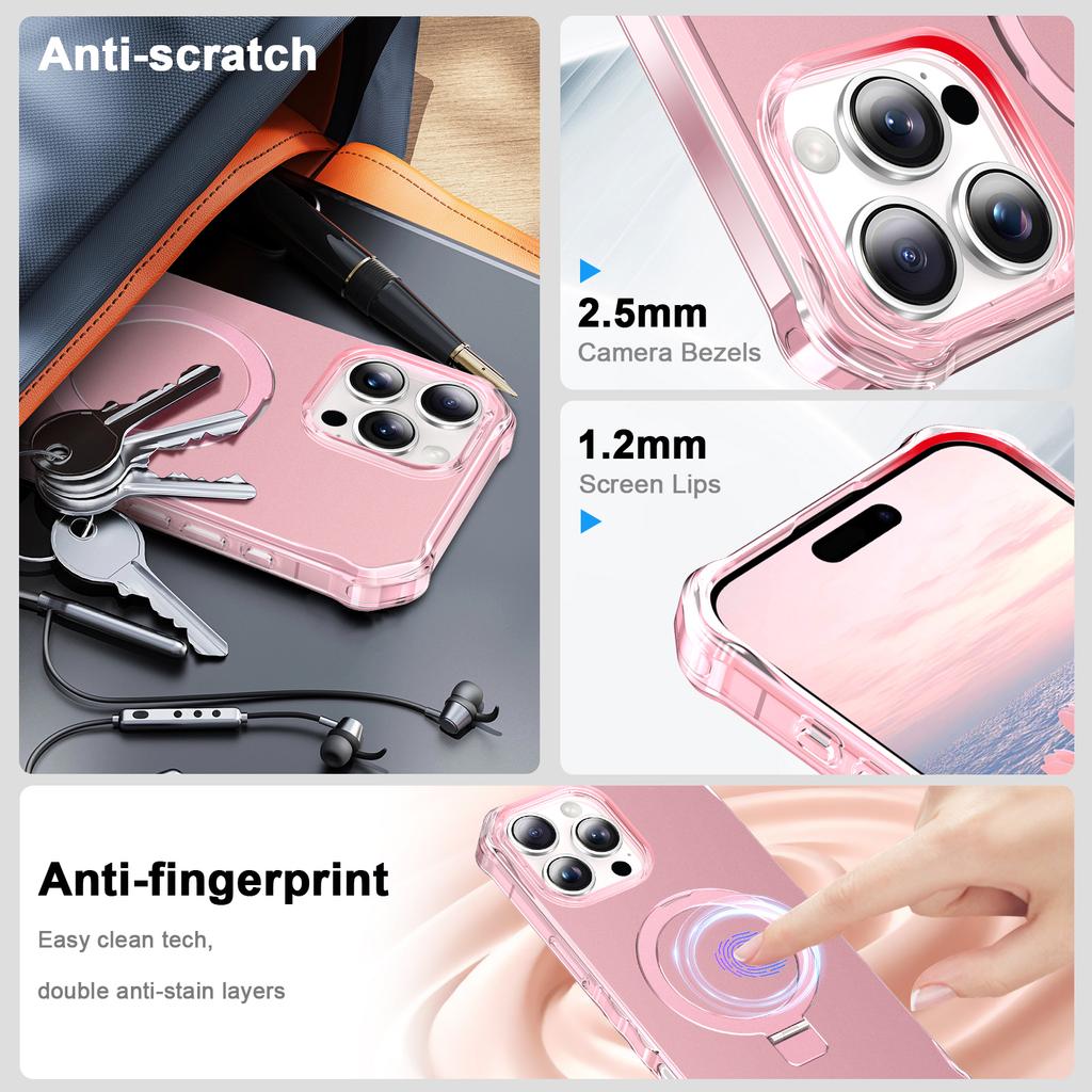 For iPhone 16 Pro Case Small Wavy Edge Compatible with MagSafe Anti-Drop PC+TPU Phone Cover