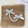 2Pcs Bows Pearl Chain Patch Accessories long streamers Ribbon DIY Lolita Dresses Clothing Accessories