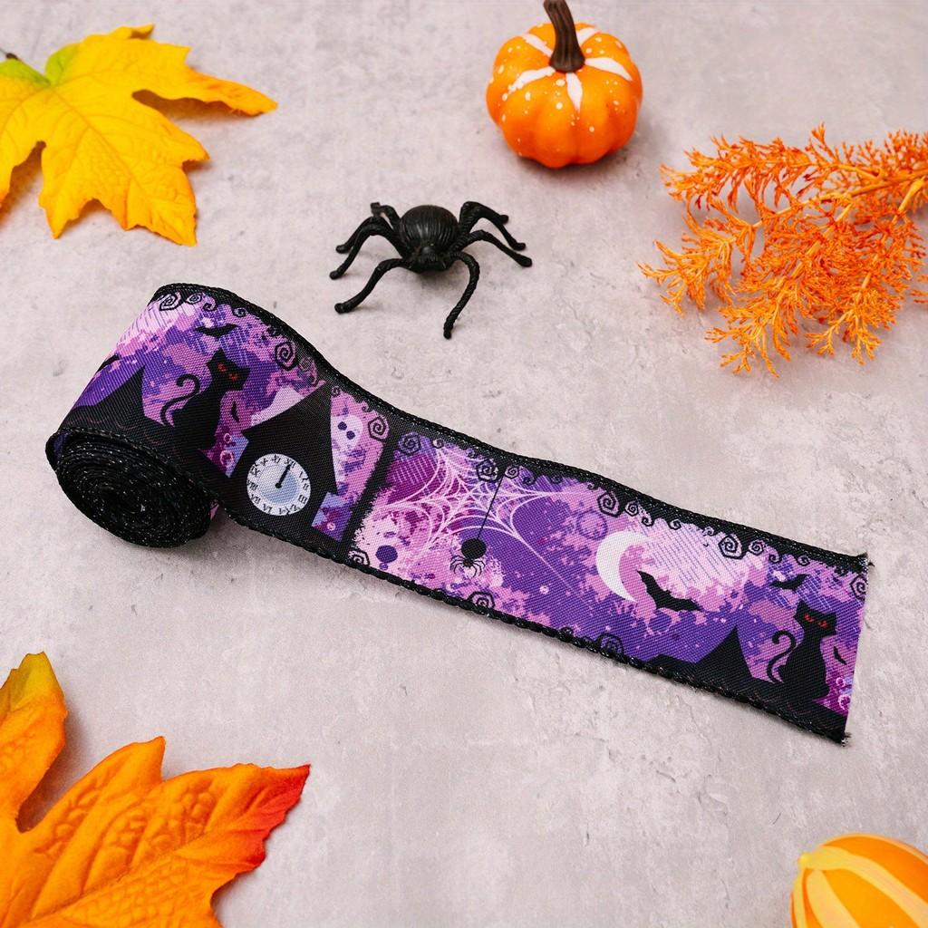 

Красочный Хэллоуинский Декор с Паутиной и Тыквами, Ленты для Праздничных Торжеств Halloween Ribbon A