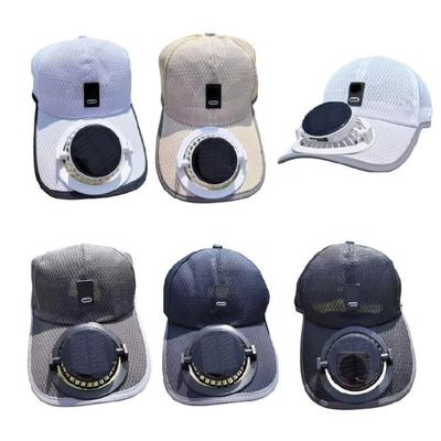 Adjustable Solar Powered Cooling Caps USB Rechargeable With Long Battery Life For Outdoor Summer Use