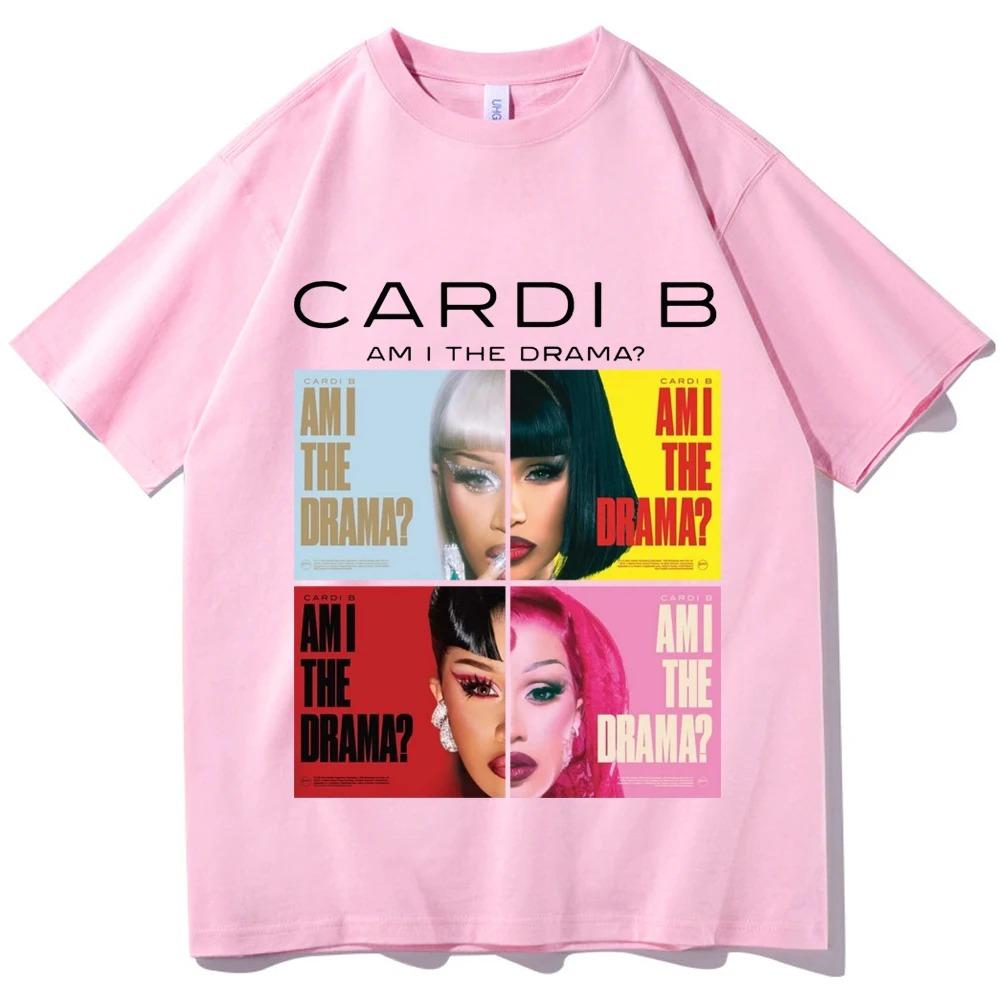 2026 Am I the Drama Cardi B T-shirt Man Woman Harajuku O-neck Casual Shirt Gift Hip Hop Streetwear Oversized Tshirt Short Sleeve Casual Clothing