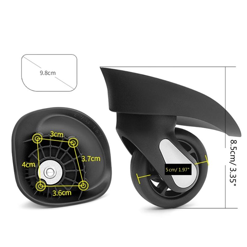 1Pair Luggage Wheels Suitcase Replacement Wheel Roller Hardware Repairing Kit 360 Degree Spinner Caster Heavy Duty Wheel